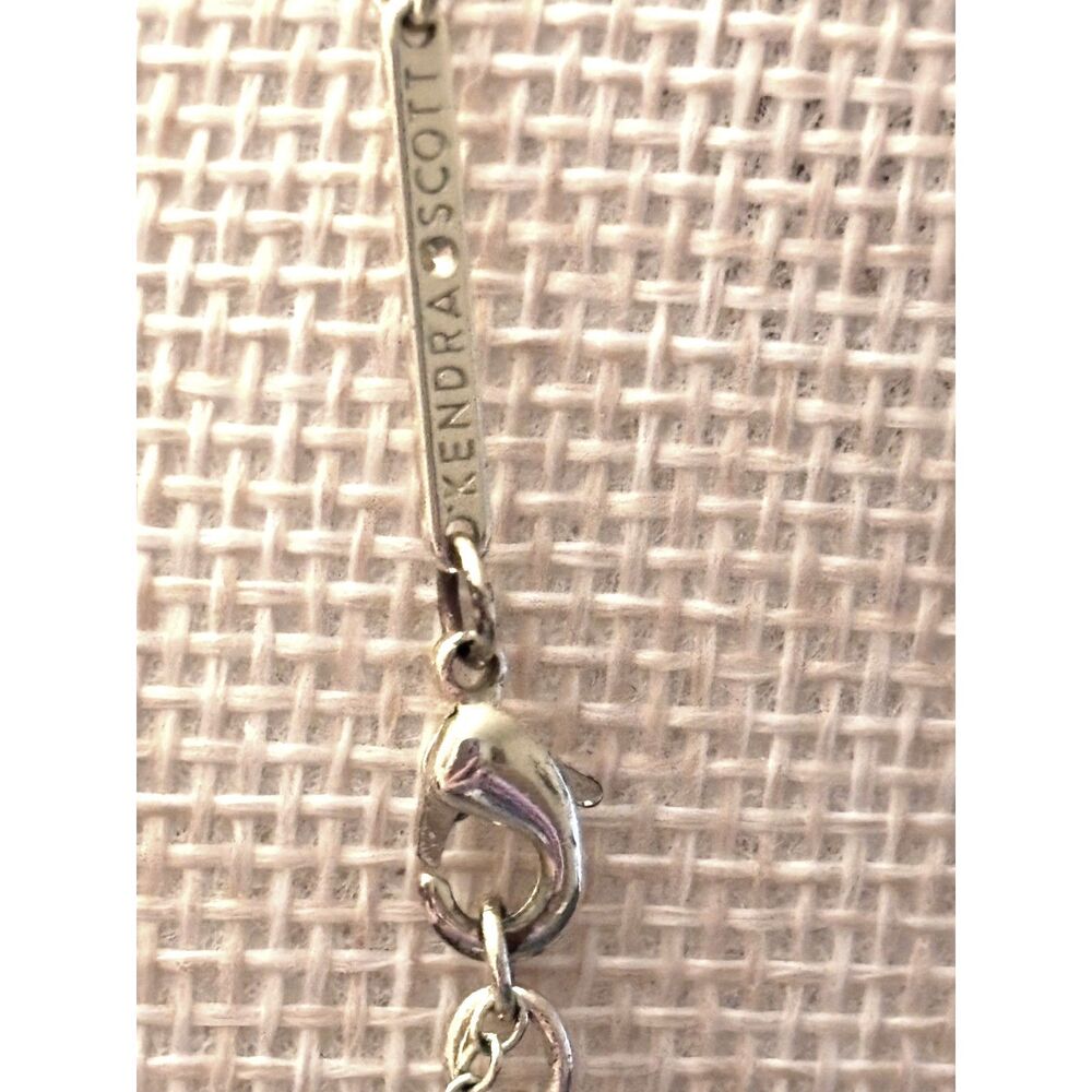 Kendra Scott Elisa Silver Tone Pendant Necklace Ocean Blue Kyocera Opal - Picture 4 of 4